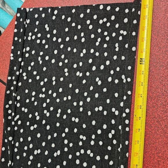 Coco Bianco Tiny Pleats Polka Dot Wide Leg Pants XL Pull On Stretch Raw Hem USA - Picture 8 of 10